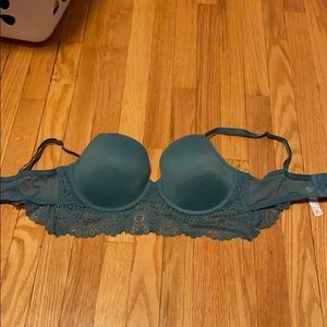 underwire bra w lace rib detail